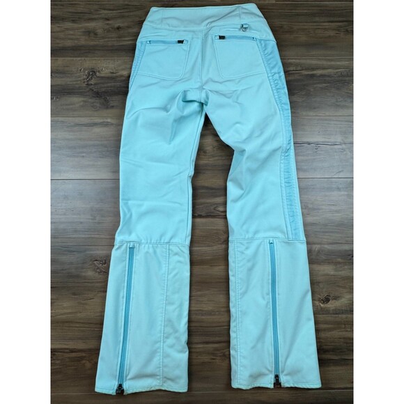 Athleta Womens Softshell Maribel Snow Ski Pants Size 6T Pale Aqua Fleece Backed - Picture 2 of 10